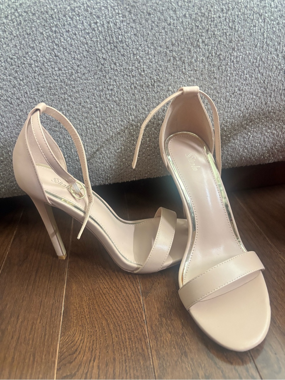 Women's Nude Ankle-Strap High Heel Sandals